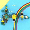 Diapositiva del patio de juegos Forest Adventure para divertirse al aire libre con niños
