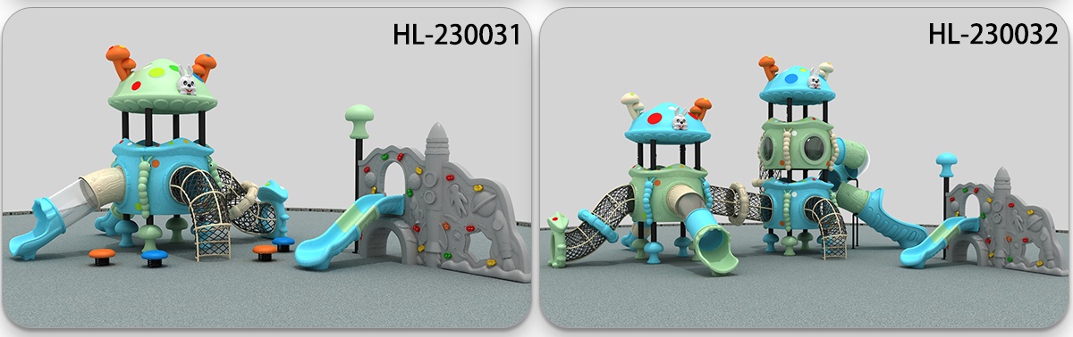 Community Park Playground Slides (2) 