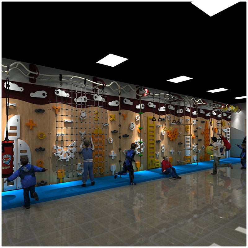 Muro de escalada para patio de juegos lúdico: juego de muro de escalada interior temático